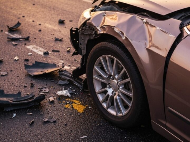 Kolizja w Słupsku: BMW zignorowało pierwszeństwo, bus przewrócony na bok