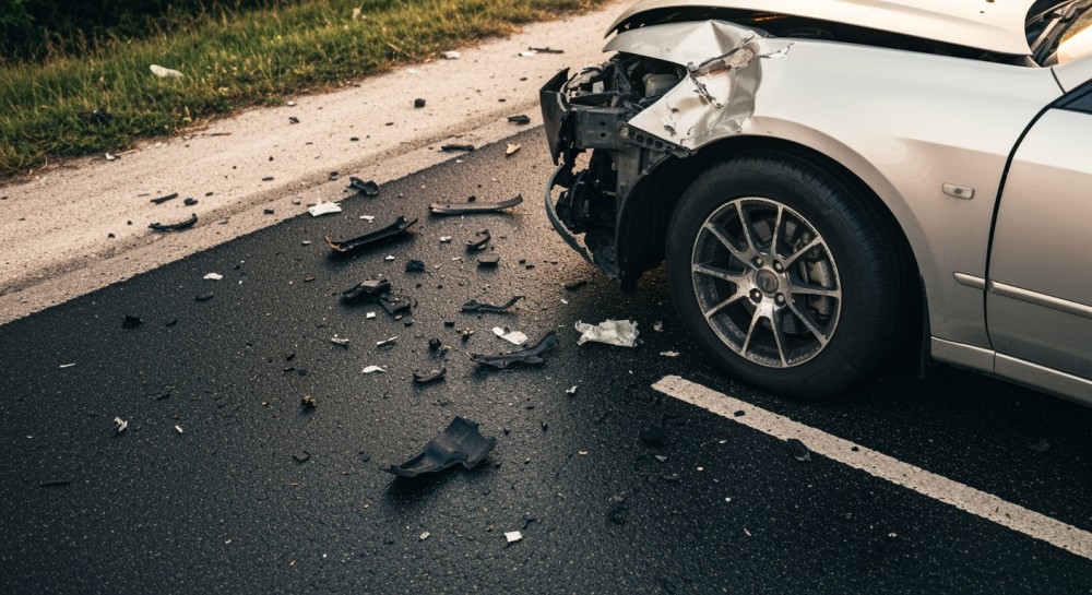Toyota wjechała pod autobus na skrzyżowaniu, 3-letnia pasażerka trafiła do szpitala