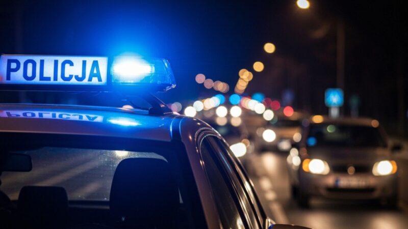 Niebieskie światło dla poległych funkcjonariuszy rozświetla Słupsk