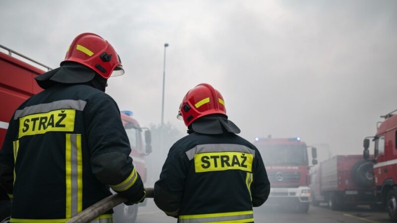 Zawody Sportowo-Pożarnicze w Potęgowie przerwane przez pożar fabryki w Charnowie
